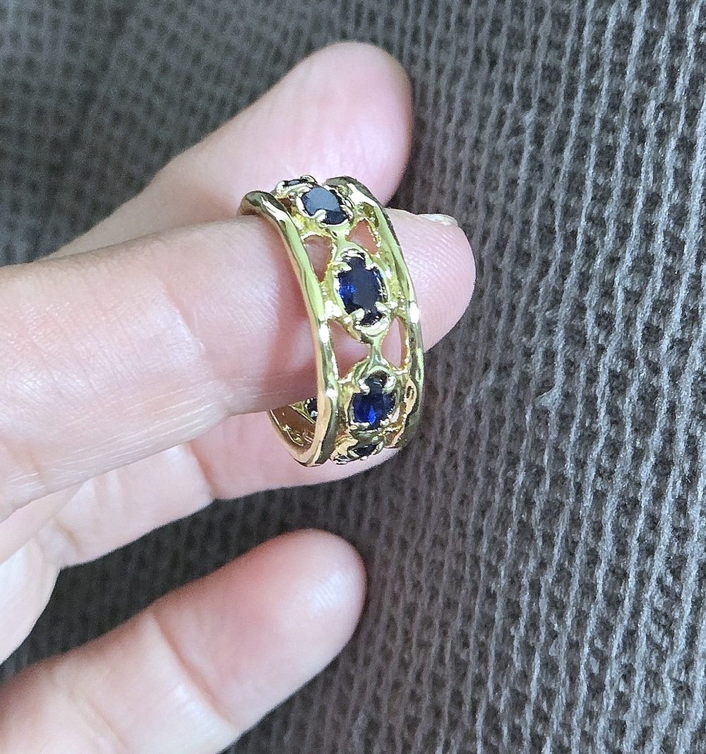 Zeyzey Gold💛 Double✌️ Band with Blue💙 Crystals💎 Ring💍 - NWT - Picture 12 of 16